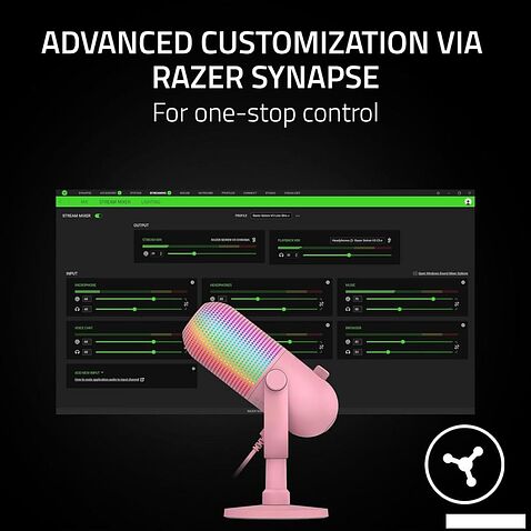 Проводной микрофон Razer Seiren V3 Chroma Quartz Pink