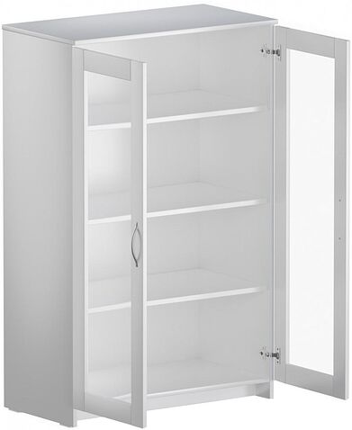 Тумба Mio Tesoro Сириус 2 двери со стеклом 78x123 2.02.03.390.1 (белый)