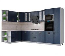 Готовая кухня Интерлиния Мила Крафт 1.88x3.4 левая (дуб королевский)