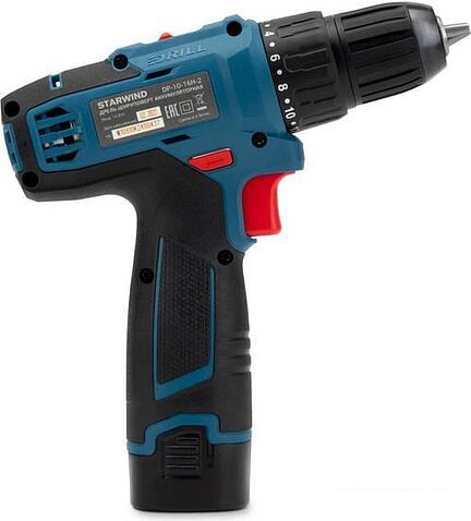 Дрель-шуруповерт StarWind DP-10-16H-2 DCJZ1602 (с 2-мя АКБ, кейс)