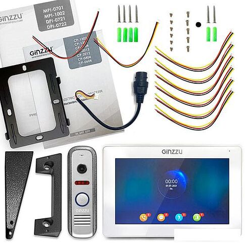 Комплект видеодомофона Ginzzu DPI-0721
