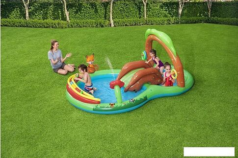 Надувной бассейн Bestway Лесные игры 53385 (295х199x130)