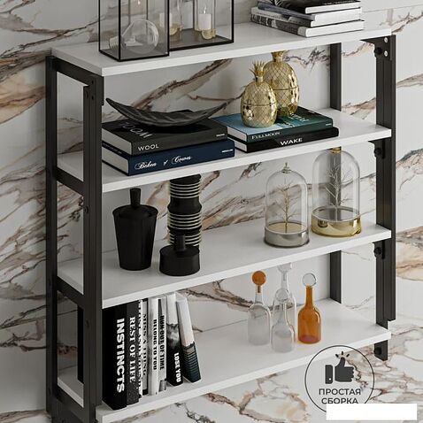 Стол-трансформер Макс Стайл W960 4 полки (Egger белый классический W960 ST7)