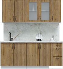 Готовая кухня Интерлиния Мила Крафт 1.9А (дуб вотан/дуб вотан/серый каспий)