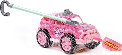 Игрушка-каталка Полесье Легионер с ручкой 63905 (розовый)