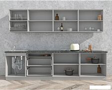 Кухня Интерлиния Мила Матте 3.0 А (белый/мята/опал светлый)