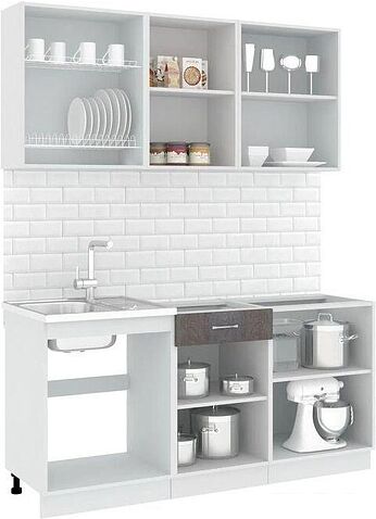 Готовая кухня Кортекс-мебель Корнелия Лира-лайт 1.7м (зеленый/оникс/мадрид)