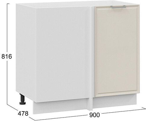 Шкаф напольный Трия Белладжио 1Н9У (белый/софт панакота)