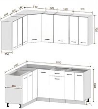 Готовая кухня Кортекс-мебель Корнелия Лира 1.5x1.8 Без столешницы (капучино/оникс)