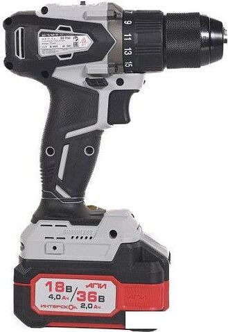 Дрель-шуруповерт Интерскол ДА-13/36В 50 851.2.2.70 (с 2-мя АКБ, кейс)