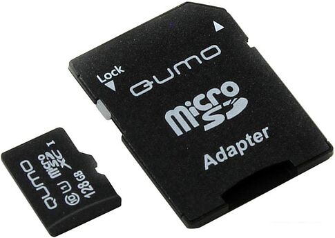 Карта памяти QUMO QM128GMICSDXC10U1 microSDXC 128GB + адаптер