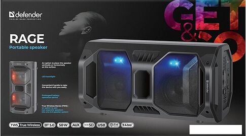 Беспроводная колонка Defender Rage
