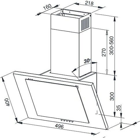 Кухонная вытяжка Weissgauff Gamma 50 PB OW LED