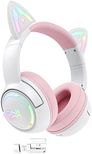 Наушники Onikuma GT838 Cat Ear (белый/розовый)
