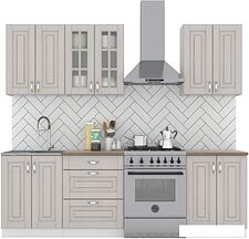 Готовая кухня Интермебель Бостон-4 1.8м (ясень капучино софт/дуб флагстаф темный)