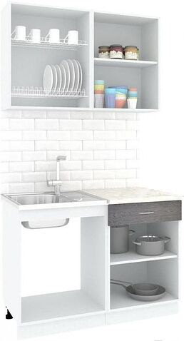 Кухня Кортекс-мебель Корнелия Экстра 1.2м (дуб сонома/венге/марсель)