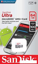 Карта памяти SanDisk Ultra SDSQUNR-064G-GN3MN microSDXC 64GB Карта памяти SanDisk Ultra SDSQUNR-064G-GN3MN microSDXC 64GB