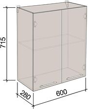 Шкаф навесной Артём-Мебель 600мм СН-114.28 (ДСП бетон спаркс лайт)