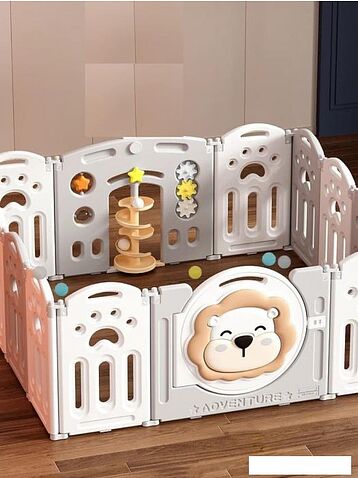 Игровой манеж Yooking Lion 185x180 (белый/серый)