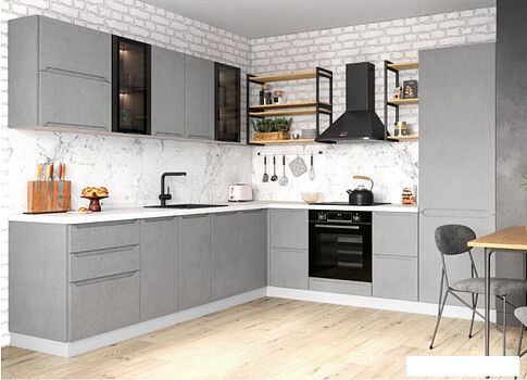 Шкаф напольный ДСВ Тренто СМ 500 правый (серый/белый)