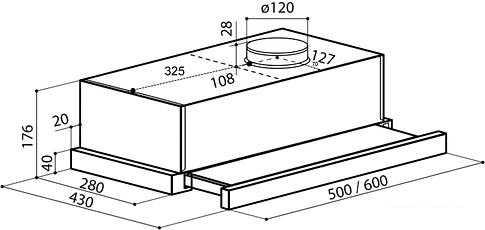 Кухонная вытяжка LEX Hubble 600 (слоновая кость light)
