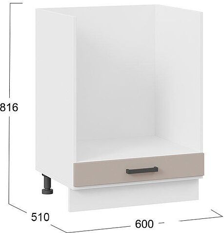 Шкаф напольный Трия Лорас 1Н6Б (белый/холст латте)