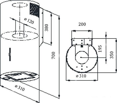 Кухонная вытяжка Weissgauff Tubus 70 WH