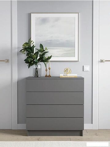 Комод Горизонт Нео 760 4 ящика (серый графит)