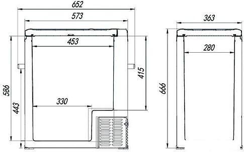 Компрессорный автохолодильник Alpicool C75 (без внешней батареи, без адаптера 220В)
