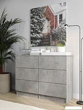 Комод Горизонт Нео 1050 6 ящиков (бетон)