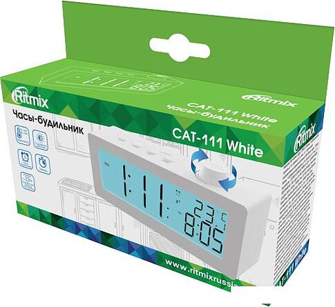 Настольные часы Ritmix CAT-111 (белый)