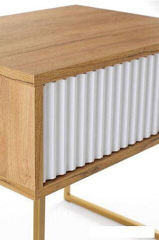 Журнальный столик RasGar Грация 6 (золотой/дуб сантана/белый)