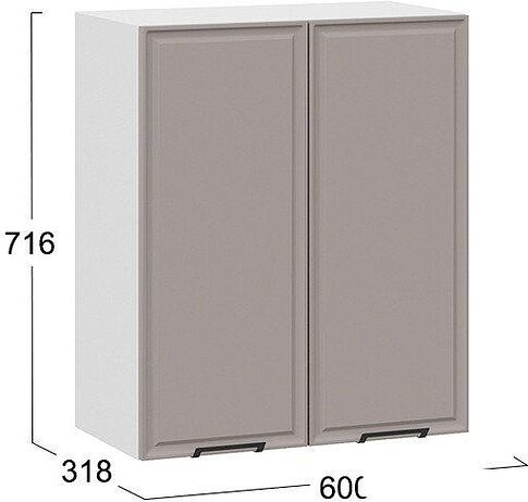 Шкаф навесной Трия Белладжио 1В6 (белый/софт капучино)