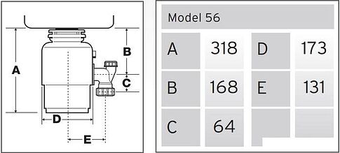 Измельчитель пищевых отходов InSinkErator Model 56