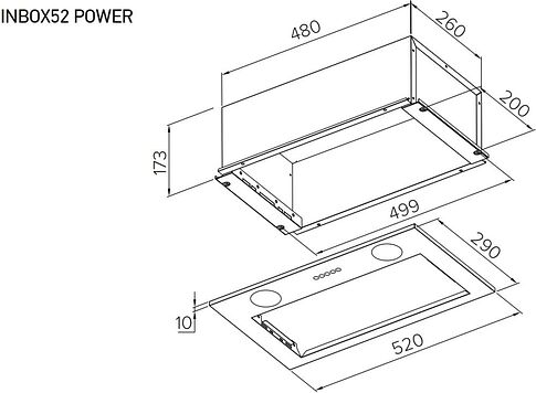Кухонная вытяжка Meferi INBOX52BK Power