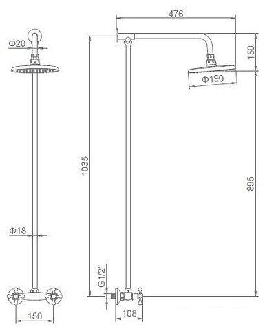 Верхний душ Ledeme L2408