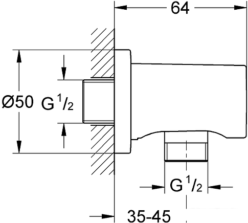 Шланговое подключение Grohe Rainshower 27057000