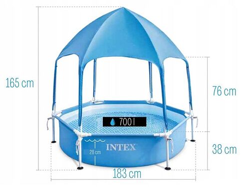 Каркасный бассейн Intex Metal Frame с навесом 28209NP (183x38)