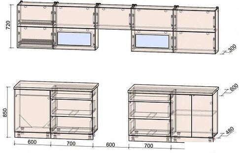 Кухня Интерлиния Мила Матте 3.3 Б (белый/белый/опал светлый)