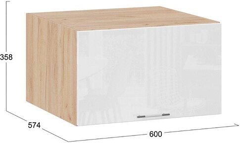 Шкаф навесной Трия Весна 1В6ГП (дуб крафт золотой/белый глянец)