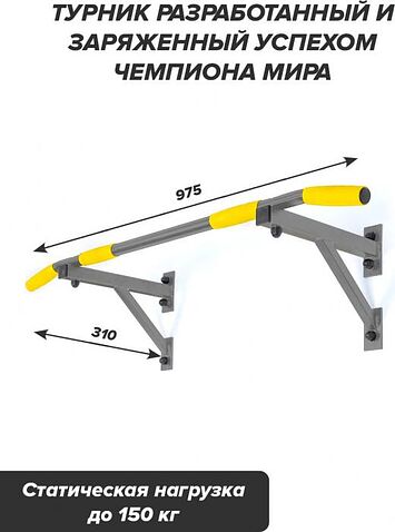 Турник Absolute Champion Aktiv (серый/желтый)