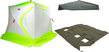 Палатка для зимней рыбалки Медведь Куб-3 зимняя с полом Оксфорд 210 и накидкой