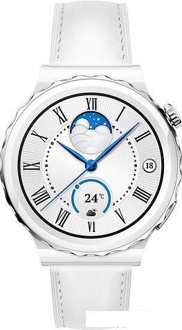 Умные часы Huawei Watch GT 3 Pro Ceramic 43 мм (белый/кожа)