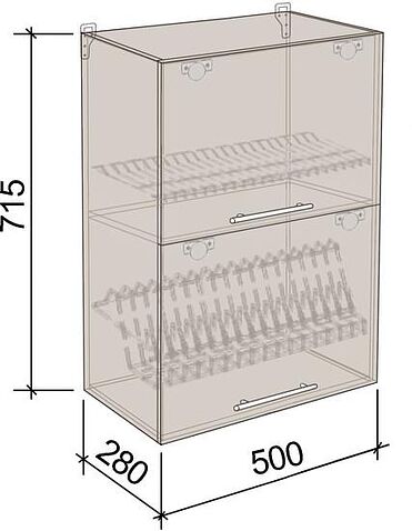 Шкаф навесной Артём-Мебель 500мм СН-114.82 (ДСП бетон спаркс лайт)