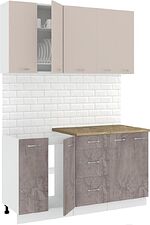 Кухня Кортекс-мебель Корнелия Лира 1.5м (капучино/оникс/мадрид)