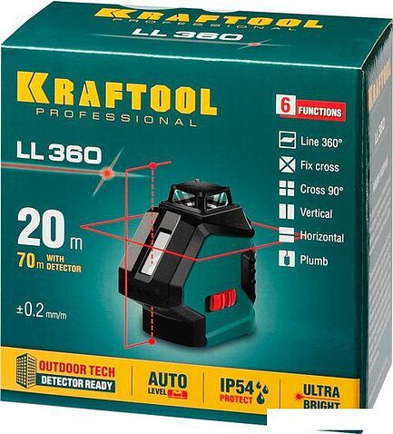 Лазерный нивелир KRAFTOOL LL-360 34645