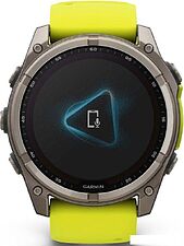 Умные часы Garmin Fenix 8 Solar, Sapphire 51мм (титановый, желтый силиконовый ремешок)