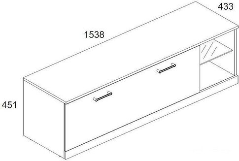 Тумба Anrex Jagger RTV 1S2NT Дуб Монастырский/Черный