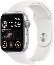 Умные часы Apple Watch SE 2 44 мм (алюминиевый корпус, серебристый/белый, спортивный силиконовый ремешок) Умные часы Apple Watch SE 2 44 мм (алюминиевый корпус, серебристый/белый, спортивный силиконовый ремешок)