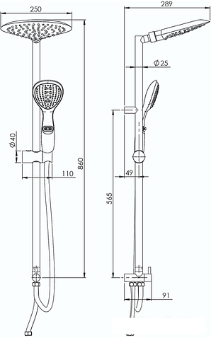 Душевая система Rubineta Aneta 624134